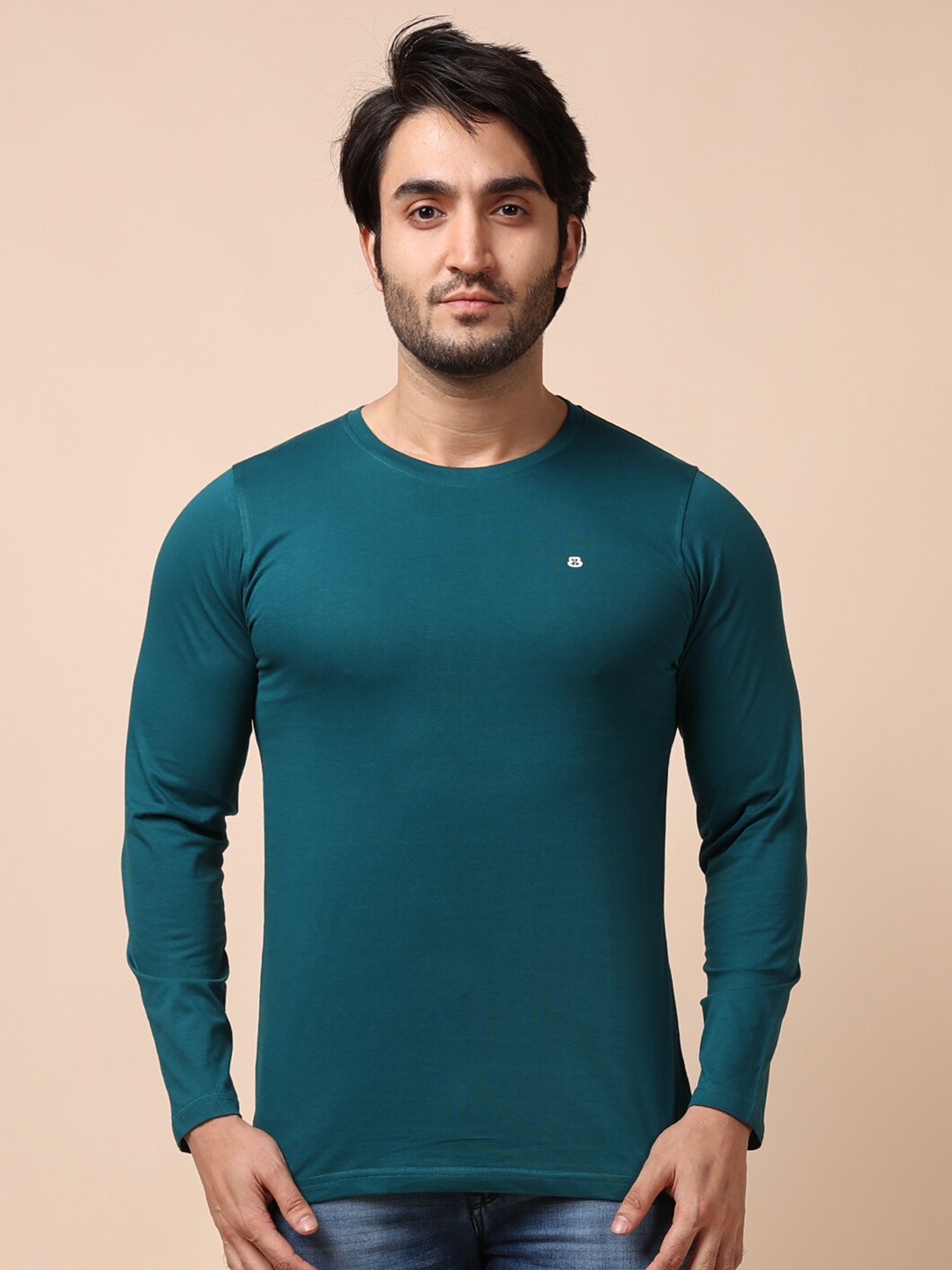 

berry blues Men Solid Cotton T-shirt, Green