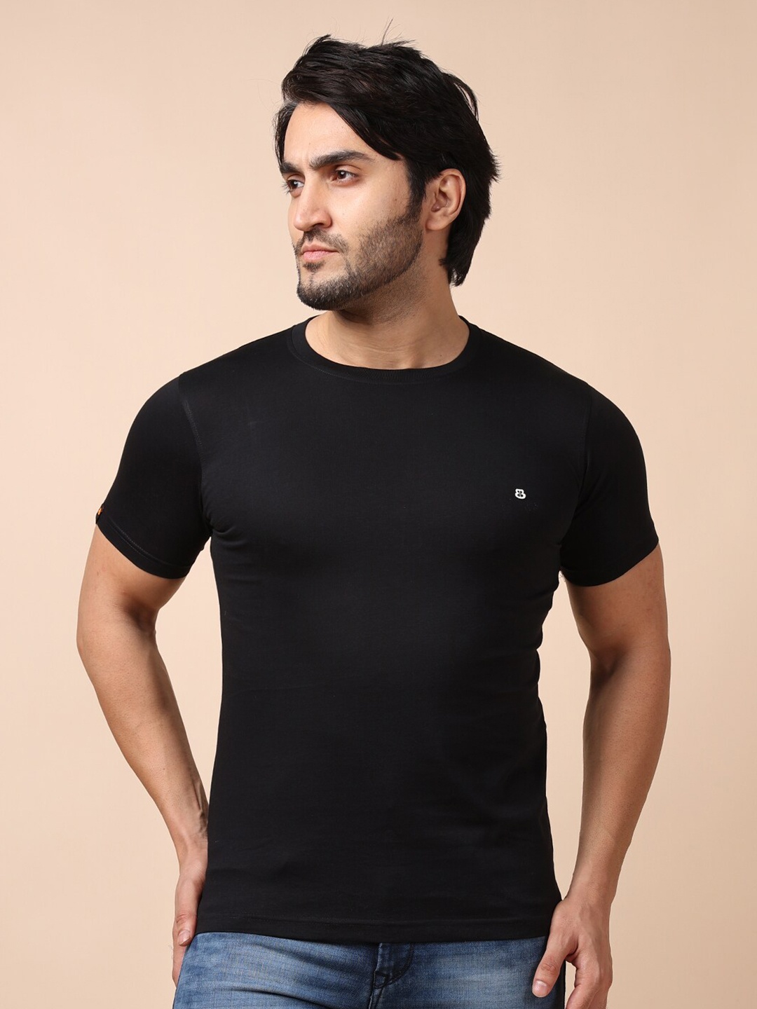 

berry blues Men Black Cotton T-shirt