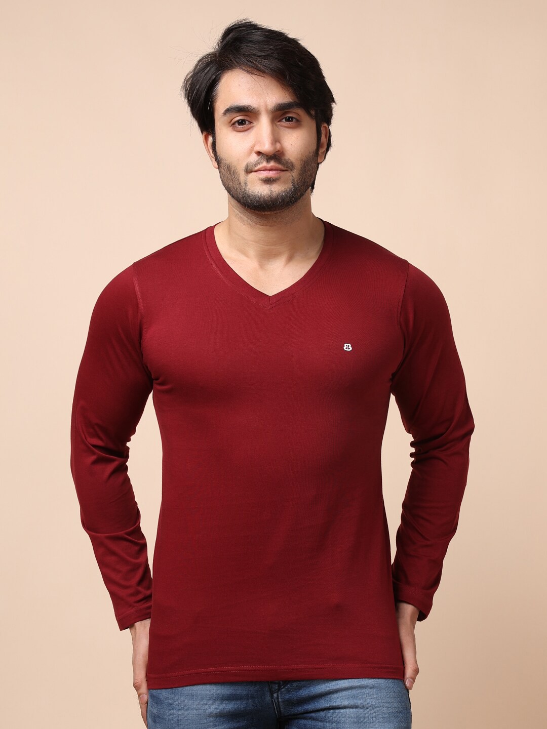 

berry blues Men Maroon Cotton T-shirt