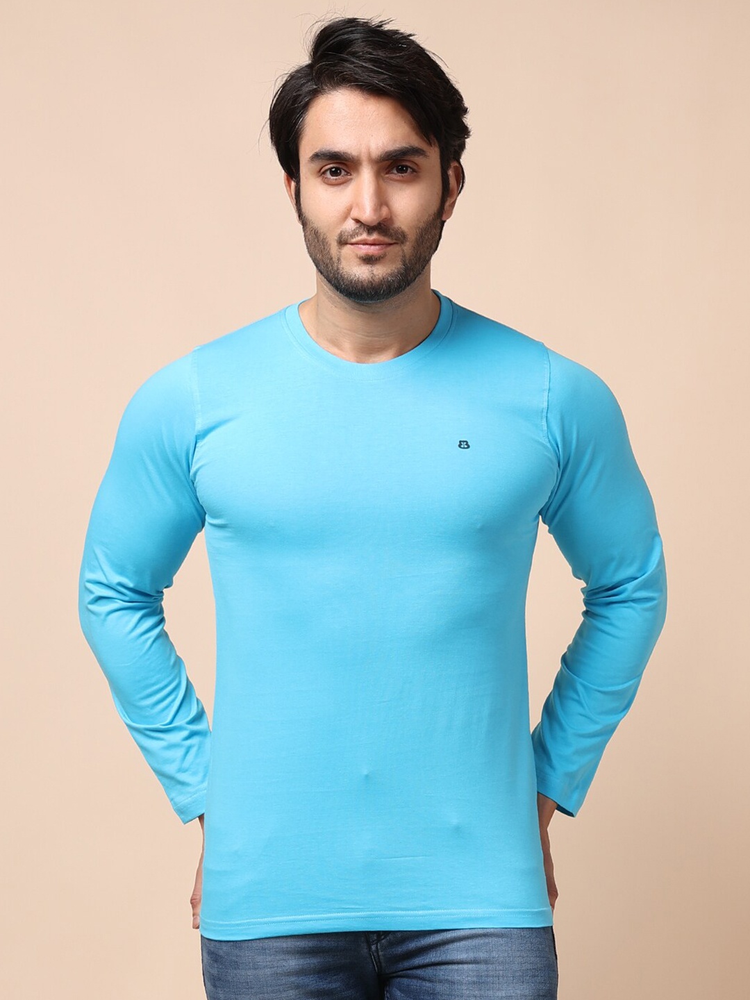 

berry blues Men Blue Cotton T-shirt