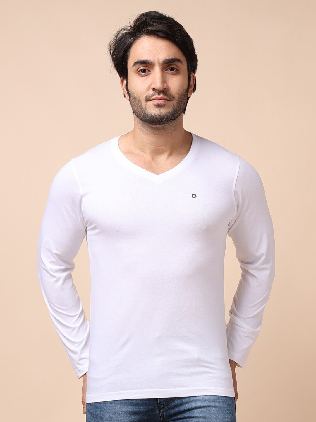 

berry blues Men White Cotton T-shirt