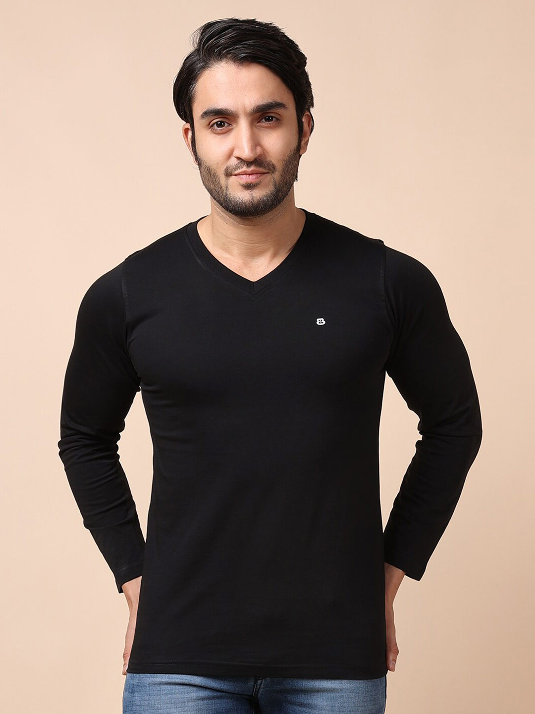 

berry blues Men Black Cotton T-shirt
