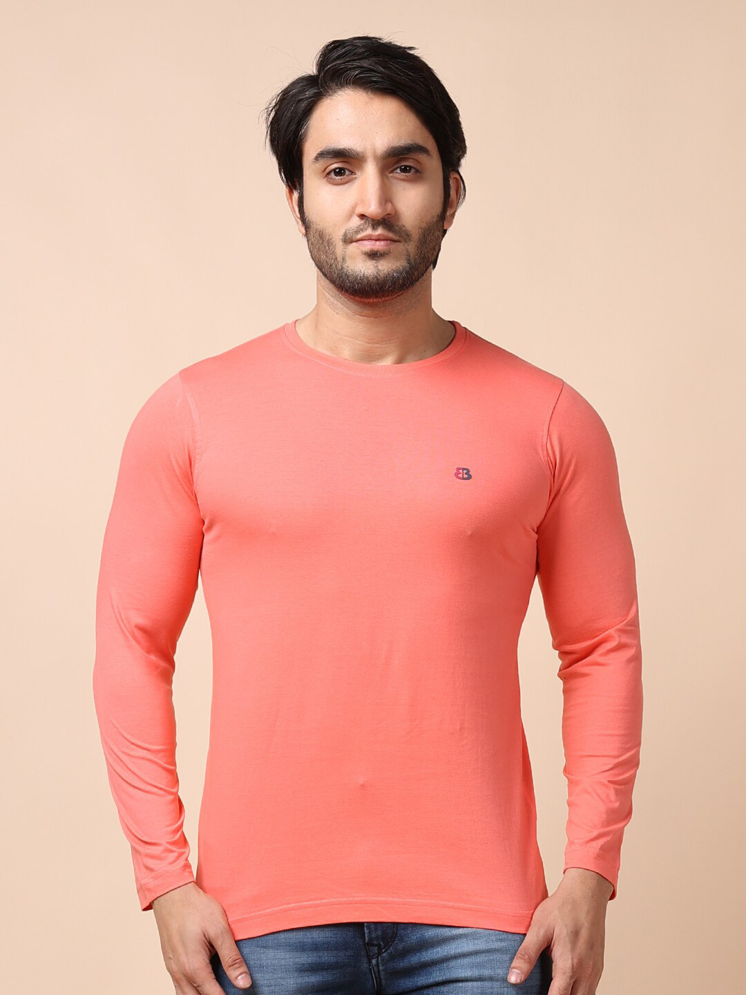 

berry blues Men Solid Cotton T-shirt, Pink