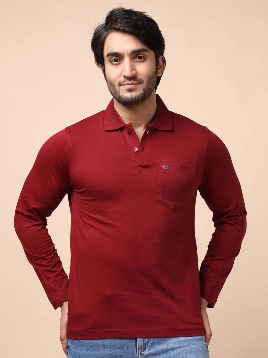 

berry blues Men Maroon Cotton T-shirt
