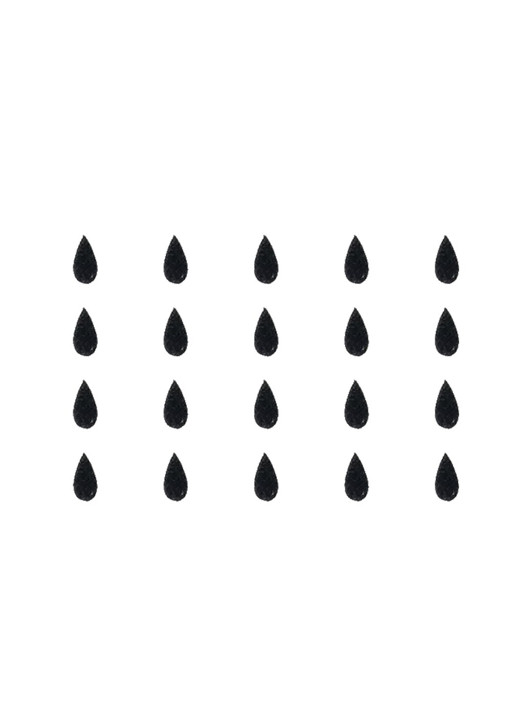 

Comet Busters 20 Pcs Reusable Teardrop-Shaped Designer Bindis - Black