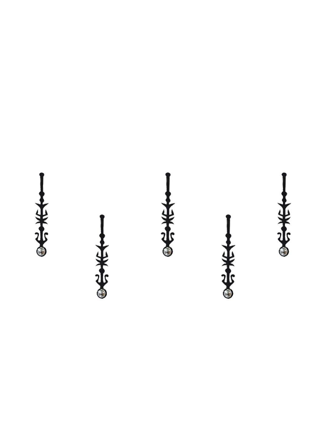 

Comet Busters 5 Pcs Embellished Reusable Designer Bindis - Black