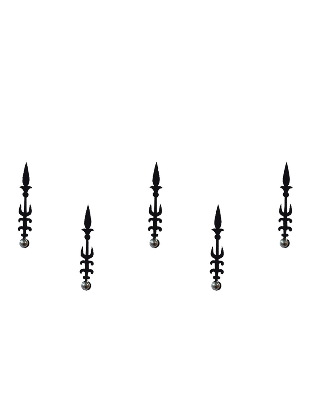 

Comet Busters 5 Pcs Embellished Reusable Designer Bindis - Black