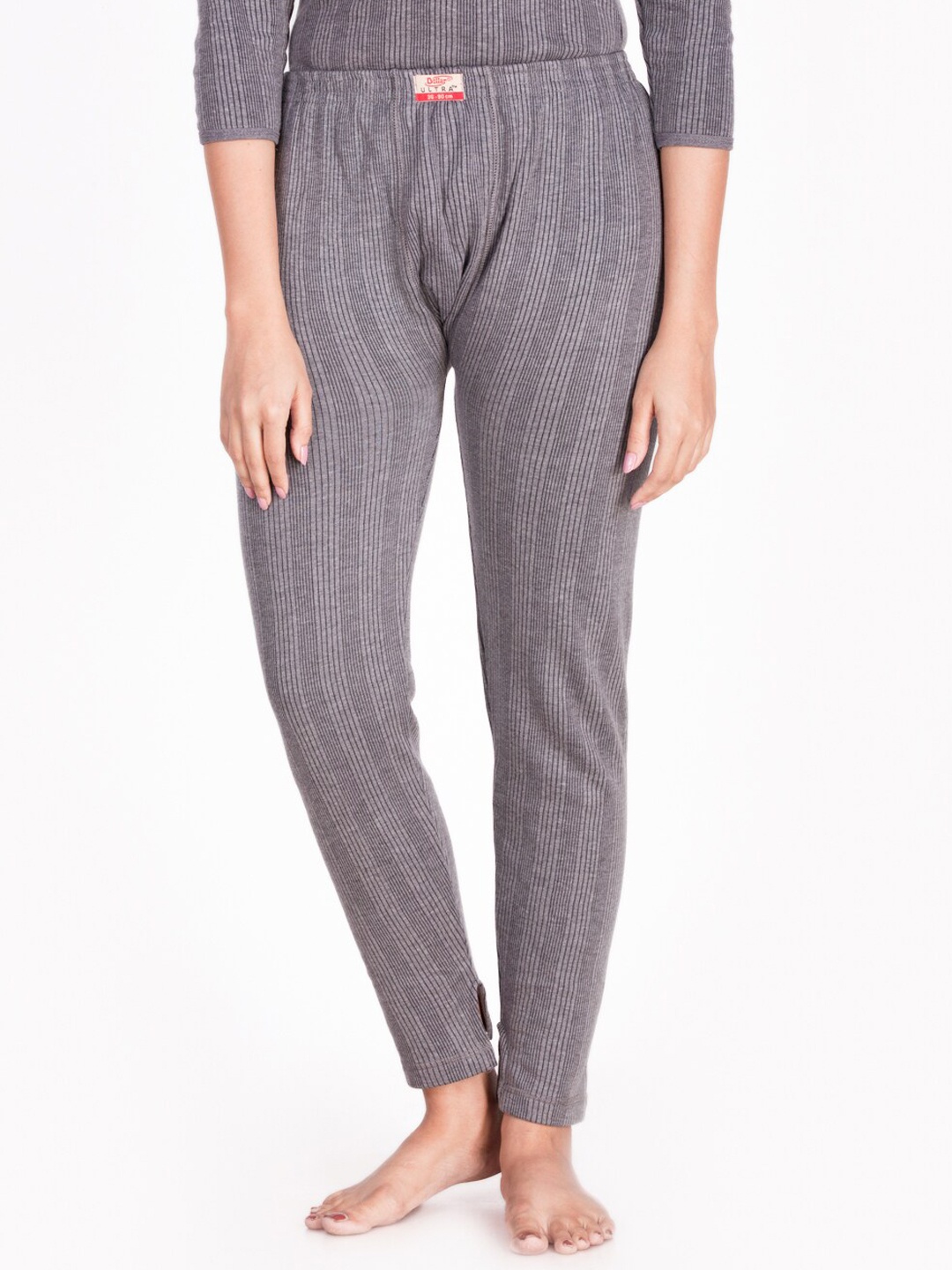 

Dollar Ultra Women Charcoal Grey Striped Cotton Thermal Bottoms