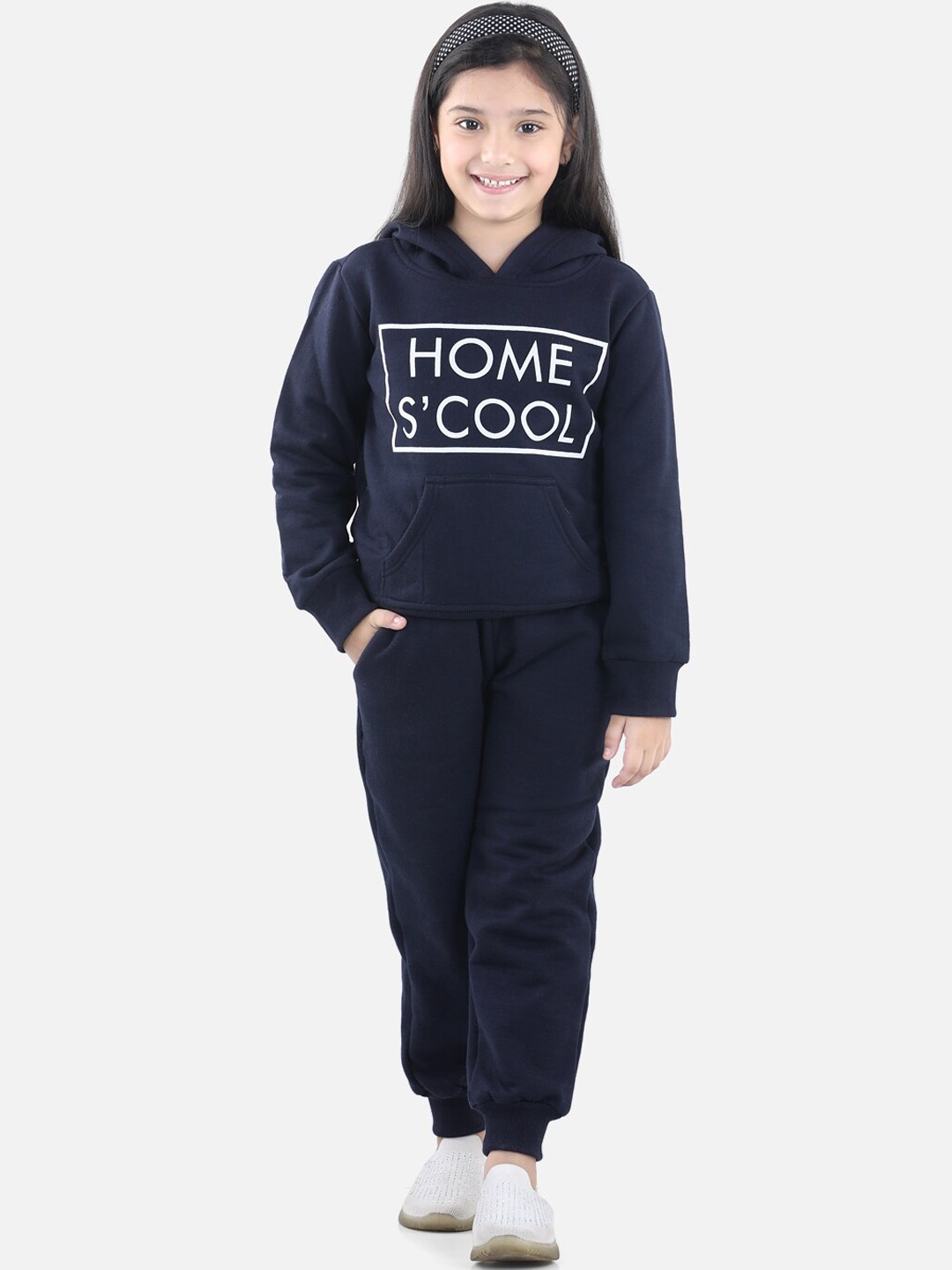 

StyleStone Girls Navy Blue Printed Tracksuits