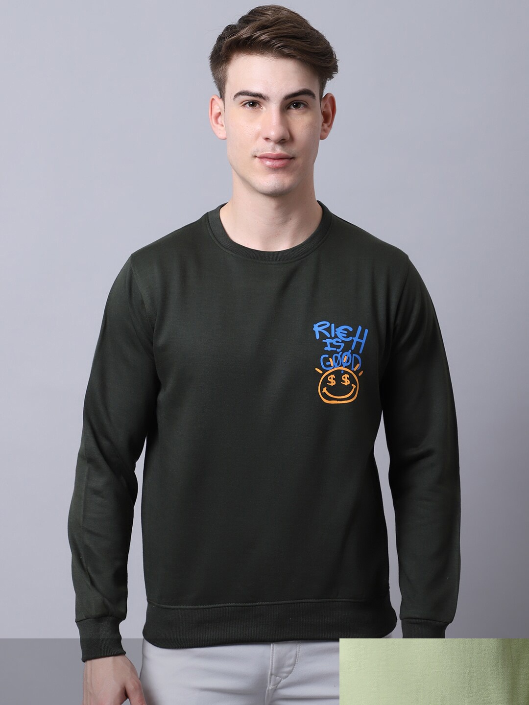 

Obaan Men Pack of 2 Printed Sweatshirt, Olive