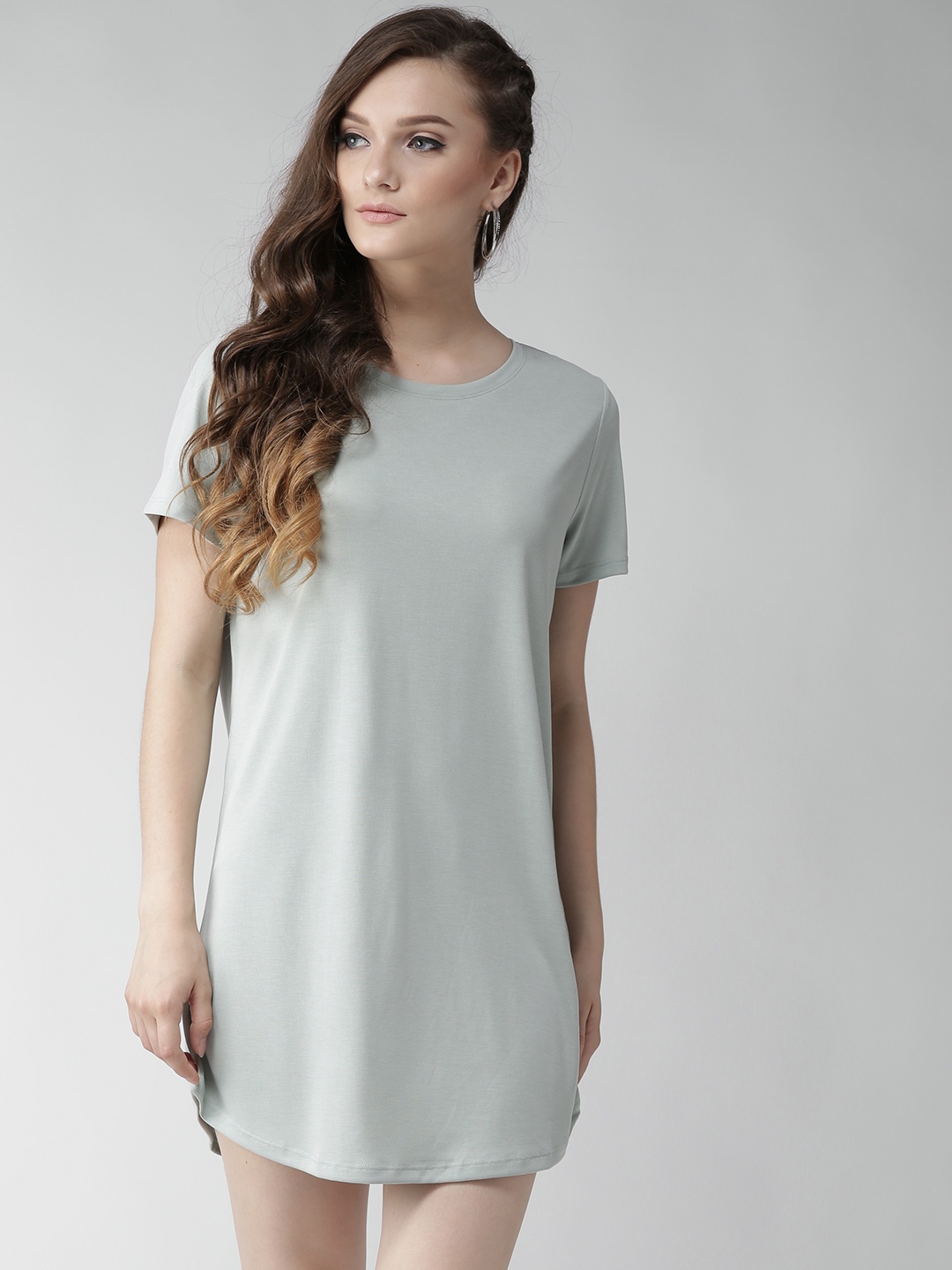 

FOREVER 21 Women Green Solid T-shirt Dress