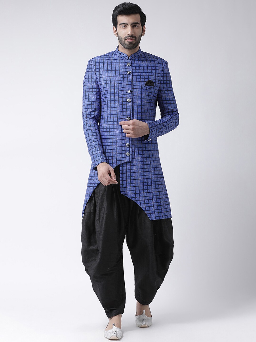 

Hangup trend Men Blue & Black Printed Sherwani Set