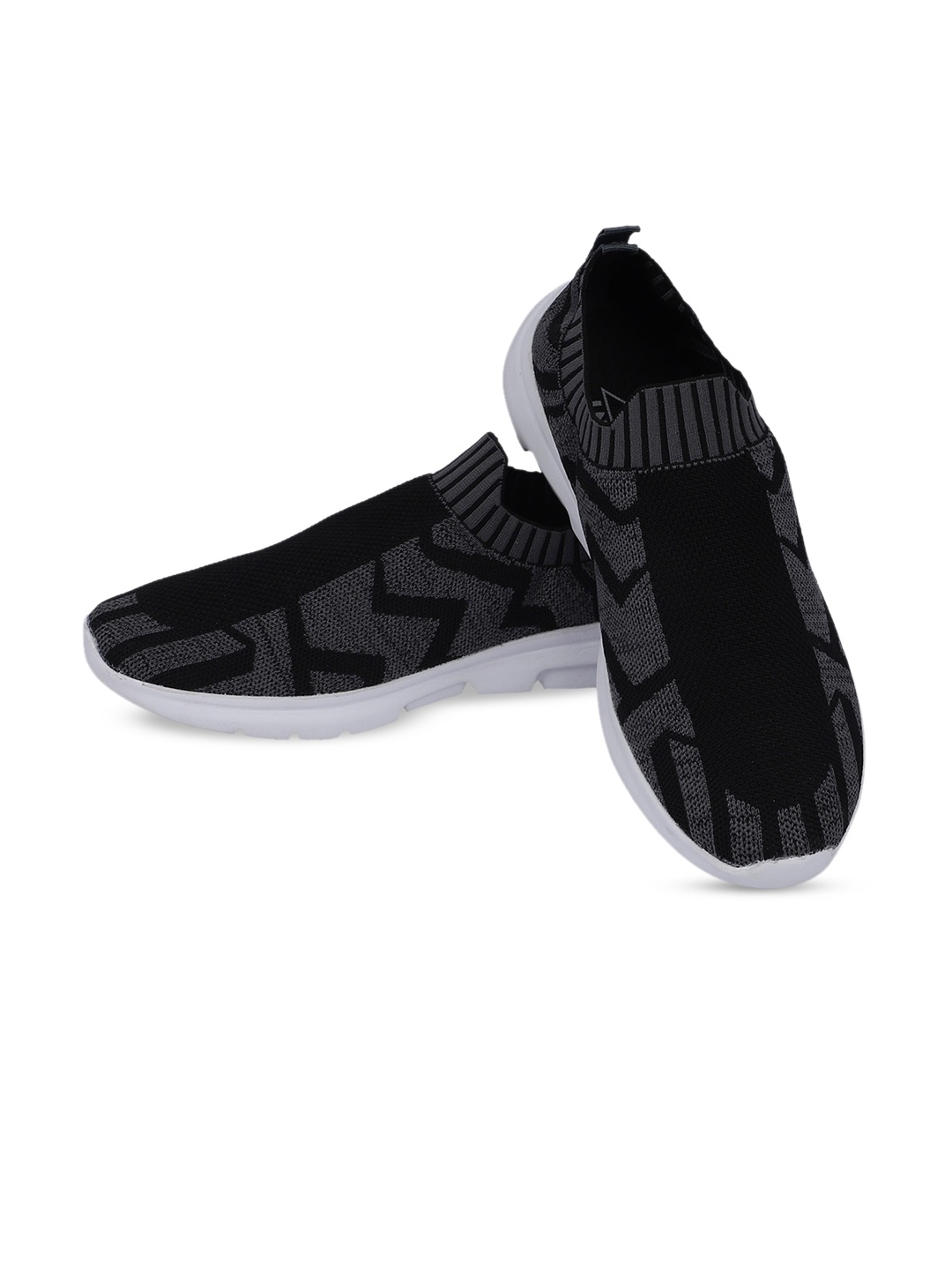 

TPENT Men Woven Design Mesh Slip-On Sneakers, Black