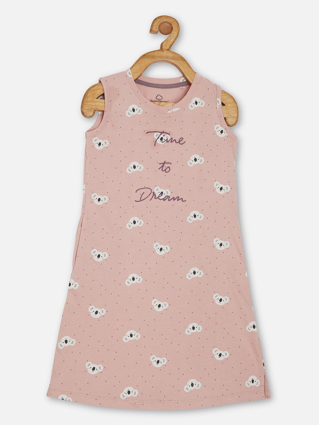 

Sweet Dreams Pink Printed Pure Cotton Nightdress