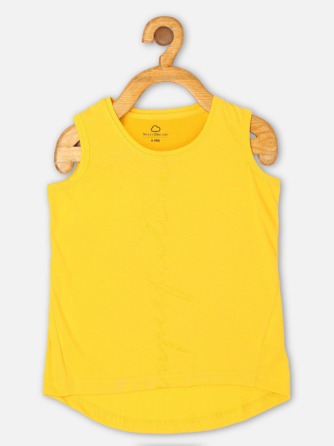 

Sweet Dreams Girls Yellow Cotton T-shirt