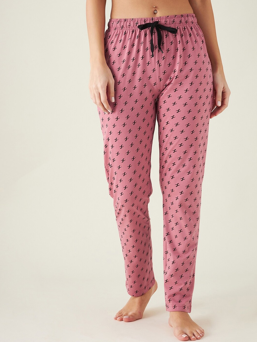 

Modeve Women Rose Pink Printed Lounge Pant