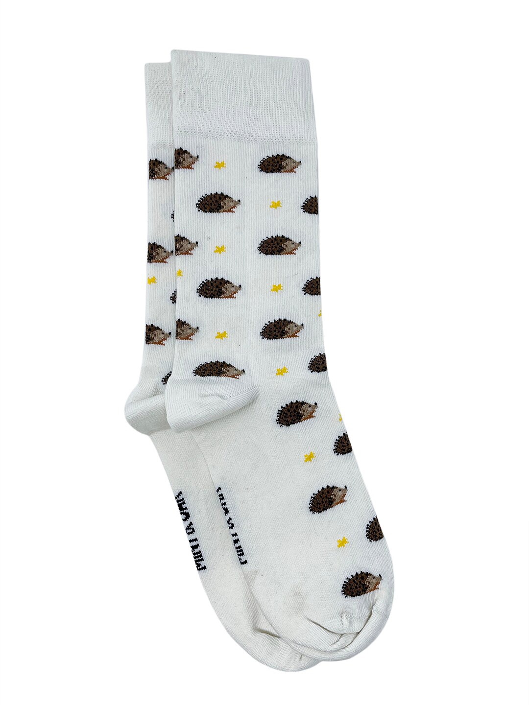 

Mint & Oak Men Off White Patterned Calf Length Cotton Socks