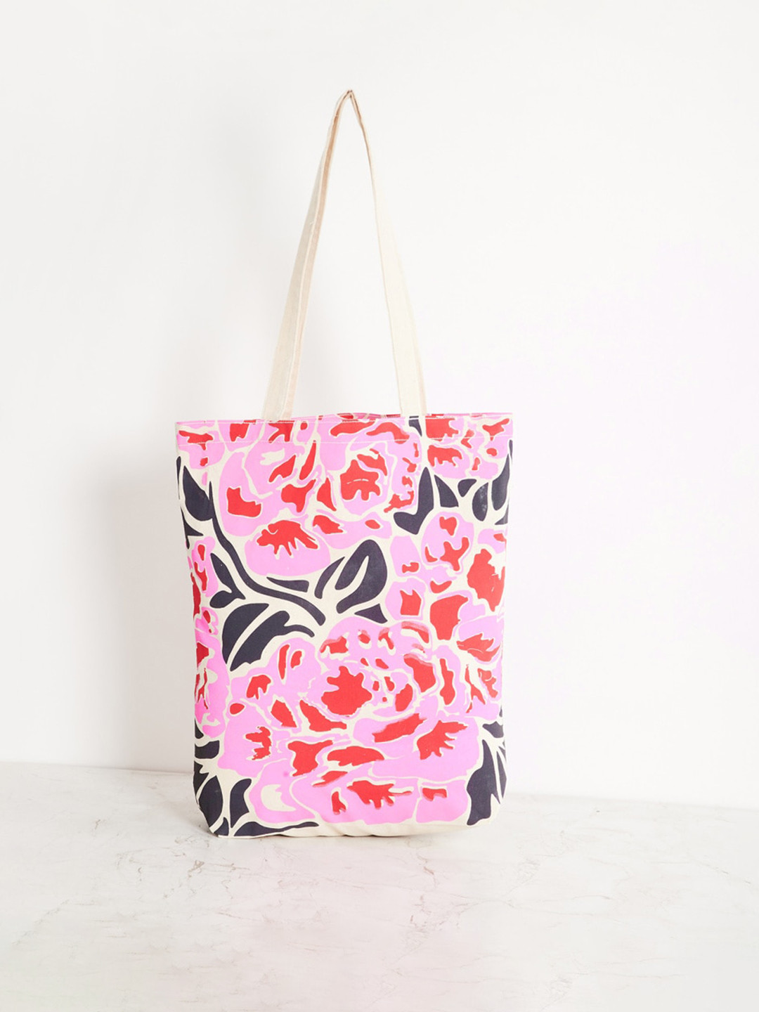 

Home Centre Abstract Printed Shopper Tote Bag, Pink