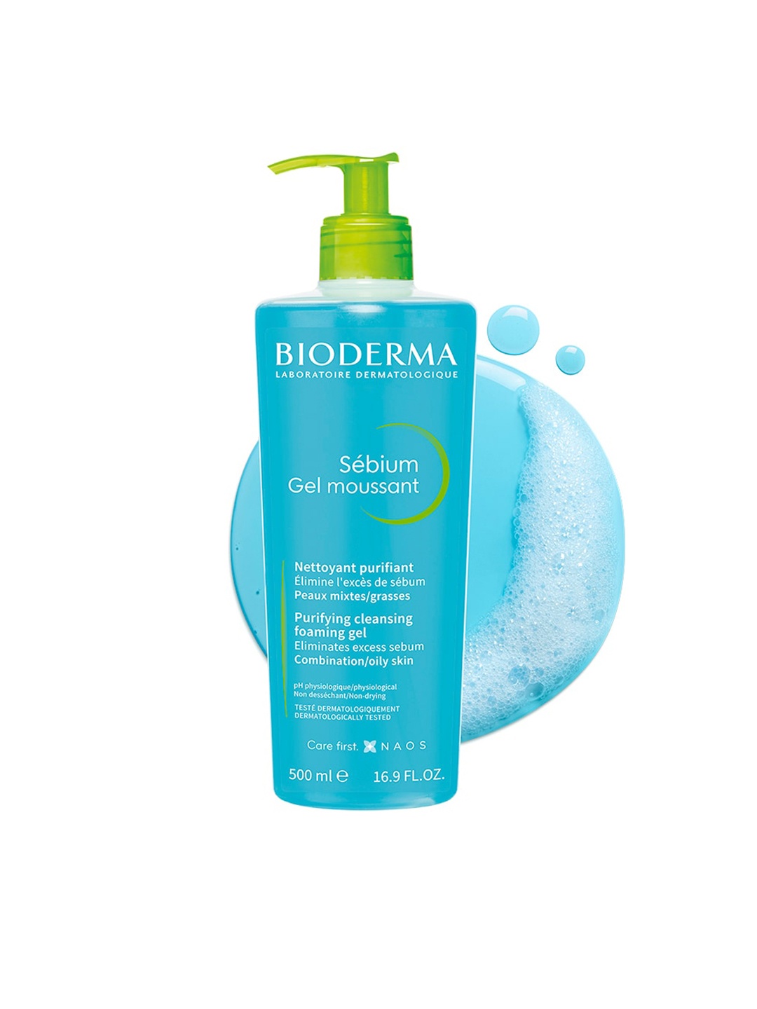 

BIODERMA Sebium Gel Moussant Purifying Cleansing Foaming Gel 500ml, Turquoise blue