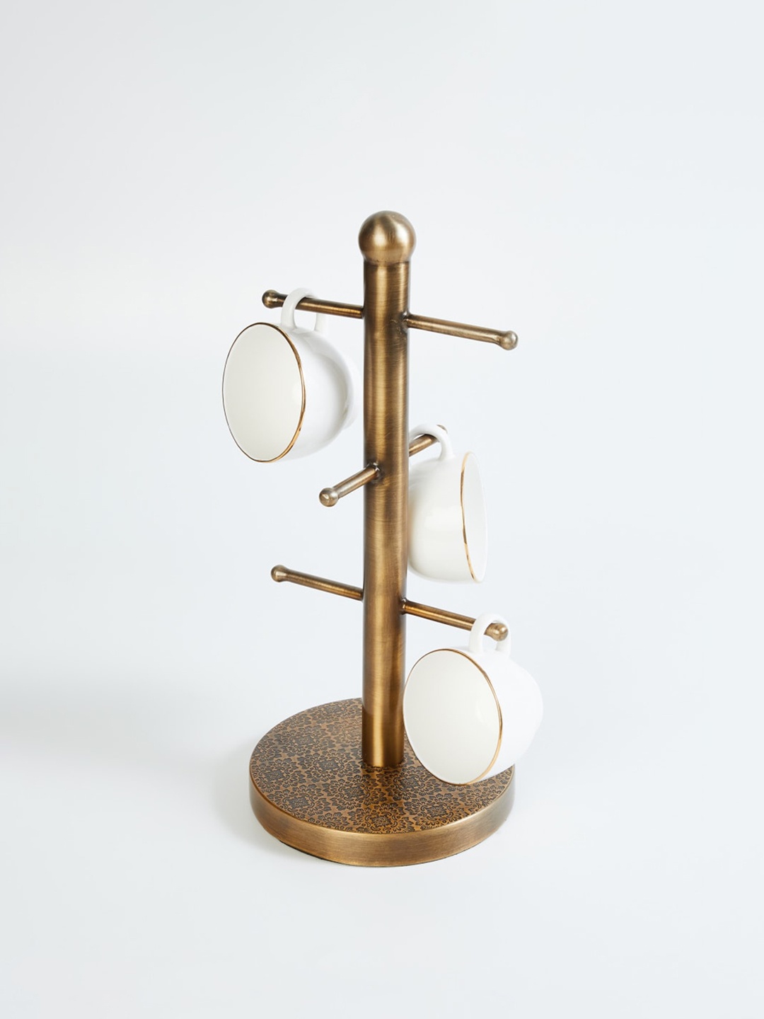 

Home Centre Mirage Talavera Gold-Toned Stainless Steel 6-Mug Holder Tree