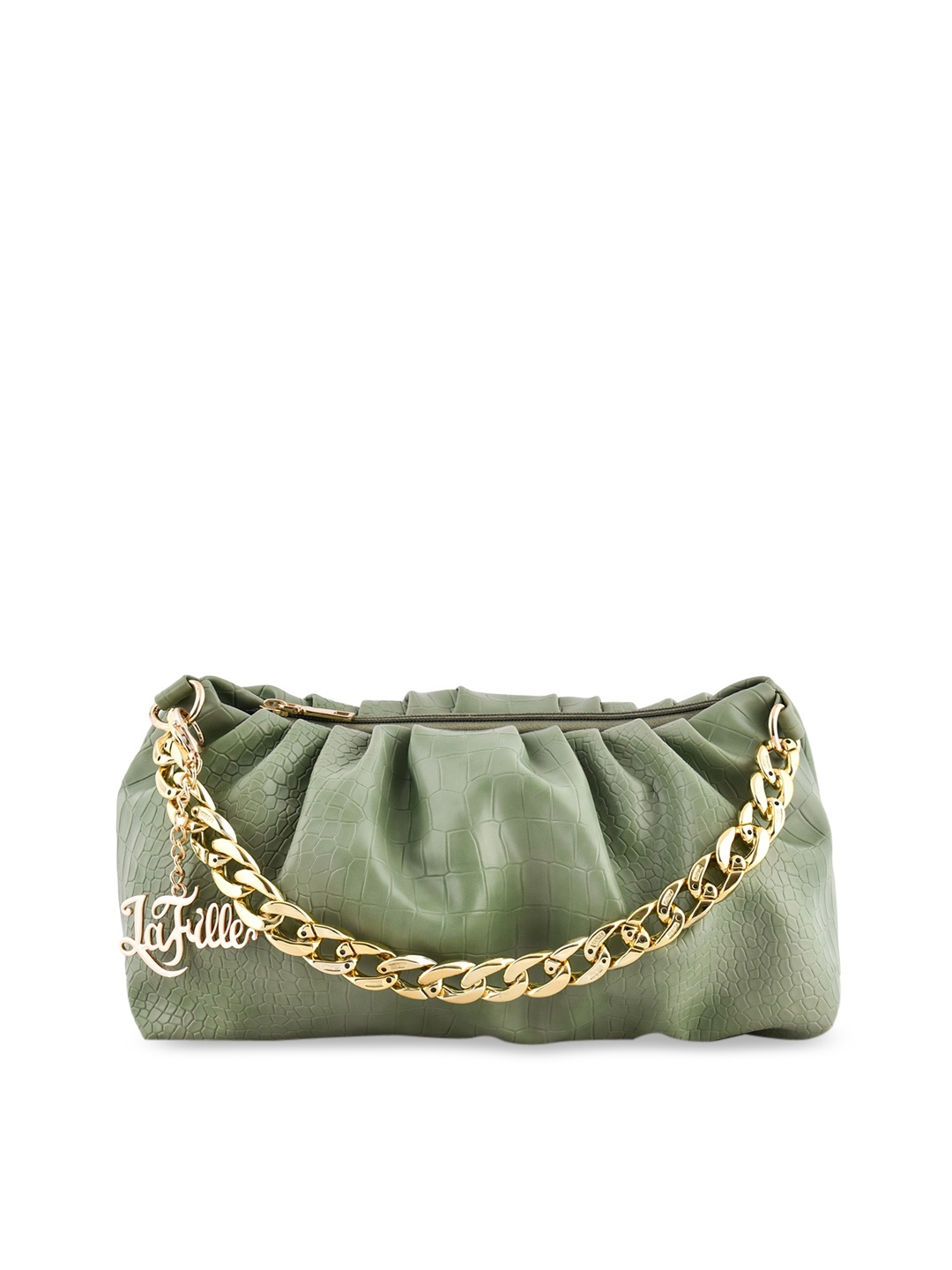 

LaFille Green PU Half Moon Sling Bag with Tasselled