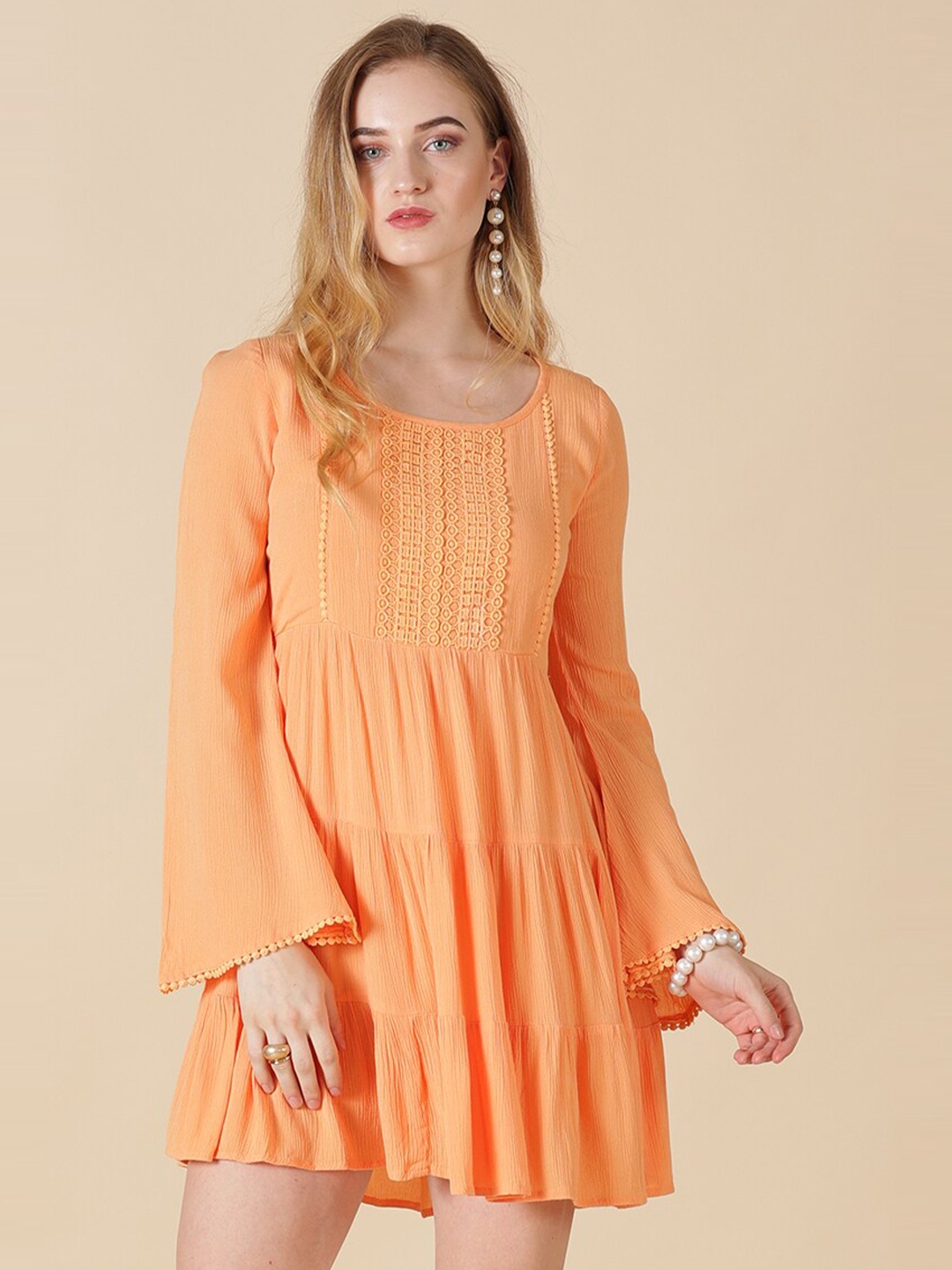 

Gipsy Orange Fit and Flare Mini Dress