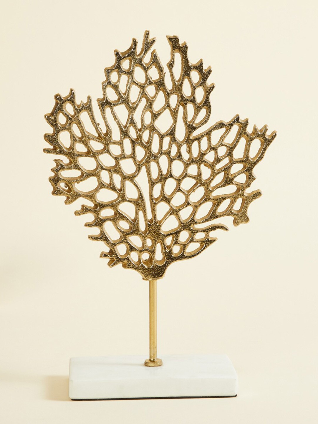 

Home Centre Golden & White Textured Coral Reef Showpiece, Gold