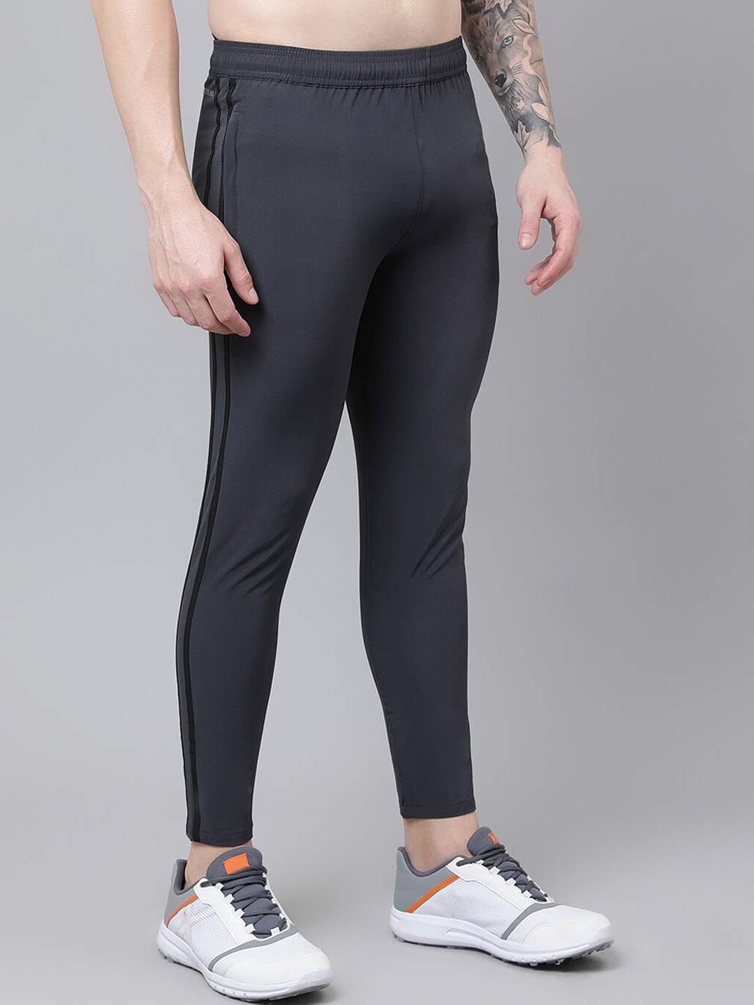 

Dpassion Men Grey Solid Track Pants