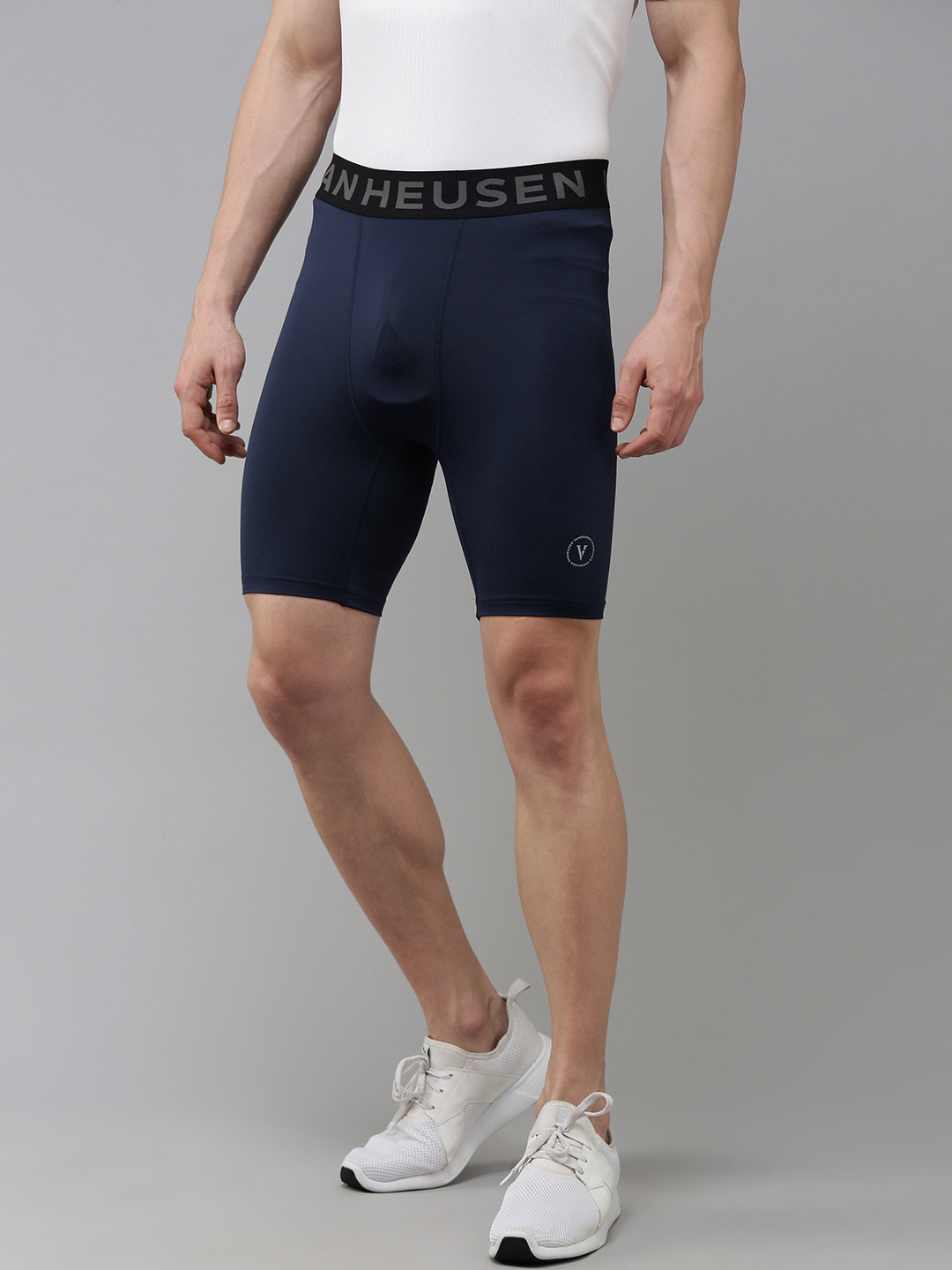 

Van Heusen Men High-Rise Training Sports Shorts, Navy blue