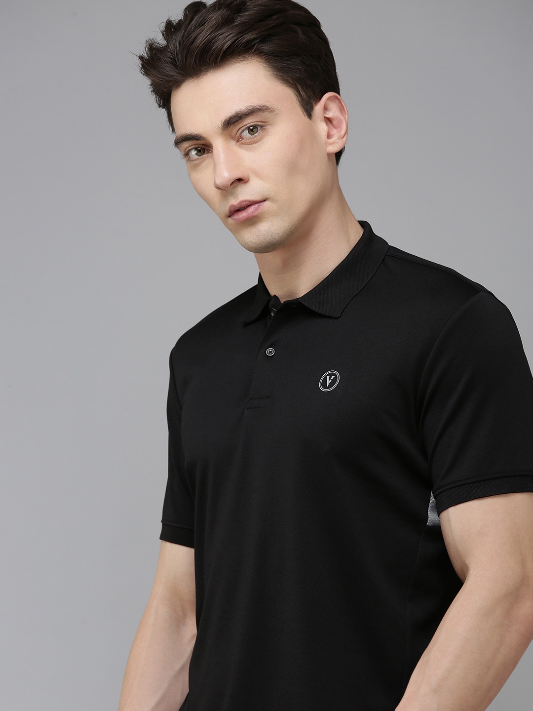 

Van Heusen Golf Printed Polo Collar T-shirt, Black