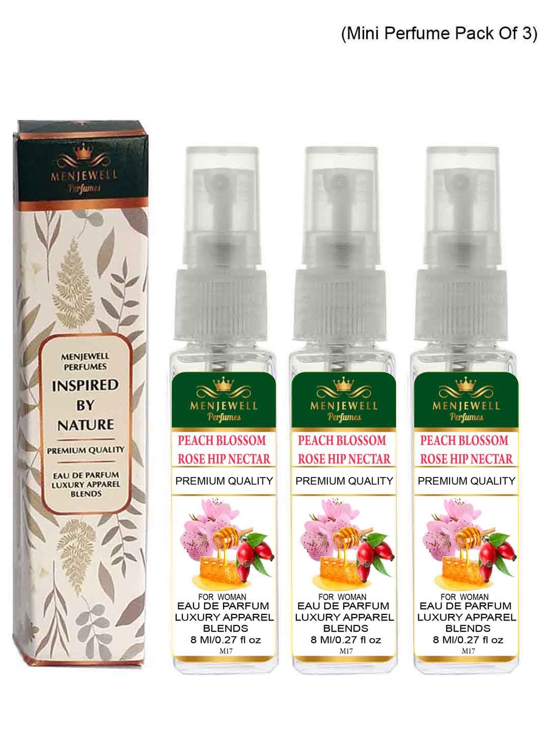 

Menjewell Set Of 3 Peach Blossom Rose Hip Nectar Eau De Parfum, Yellow