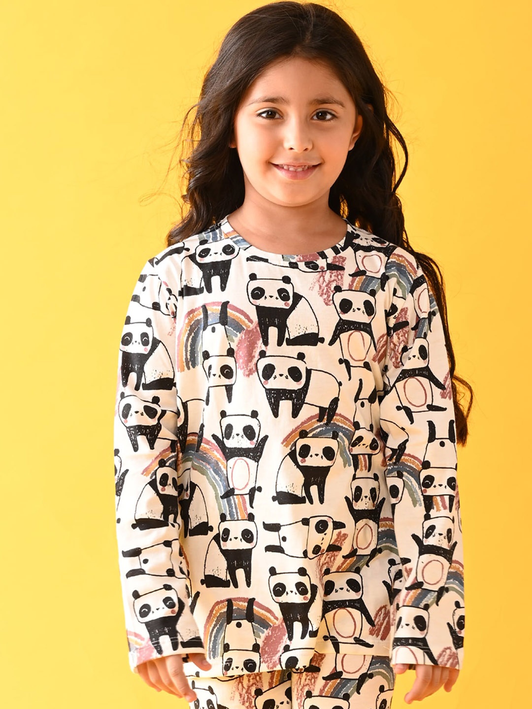 

Anthrilo Girls White & Black Printed Night suit