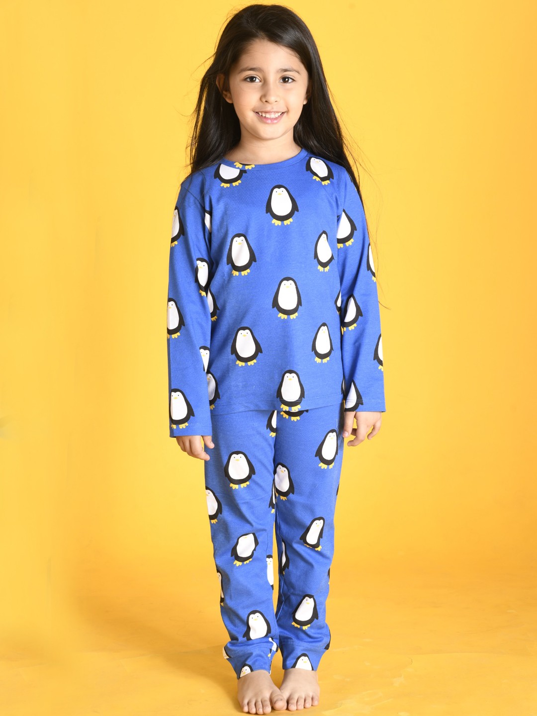 

Anthrilo Girls Blue & White Printed Night suit