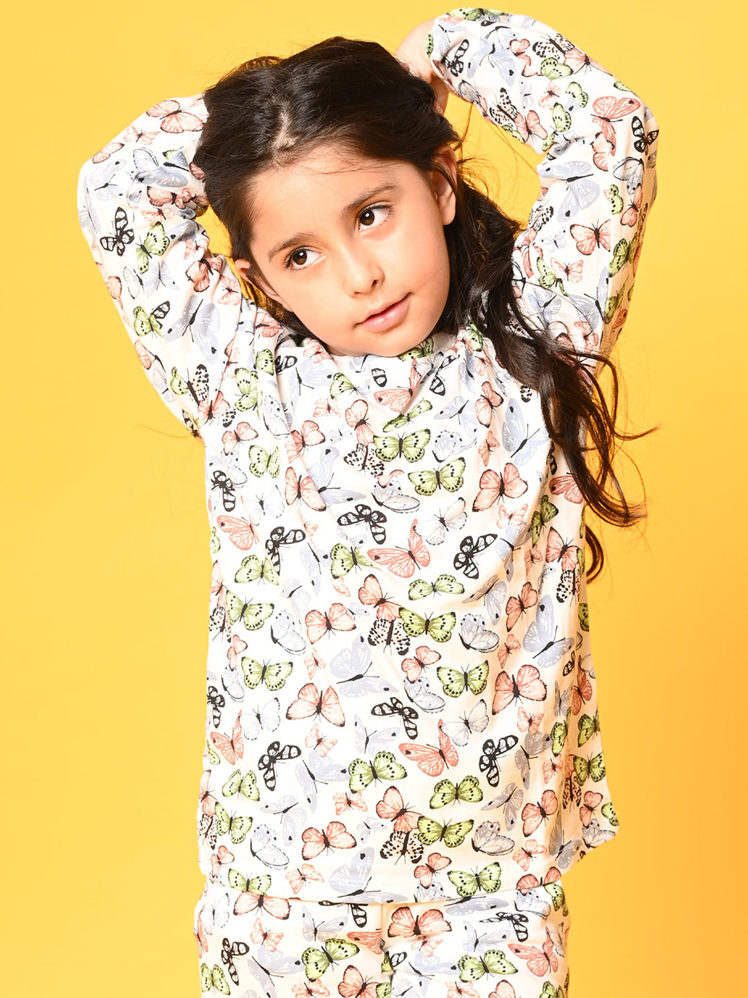 

Anthrilo Girls White & Green Printed Pure Cotton Night suit