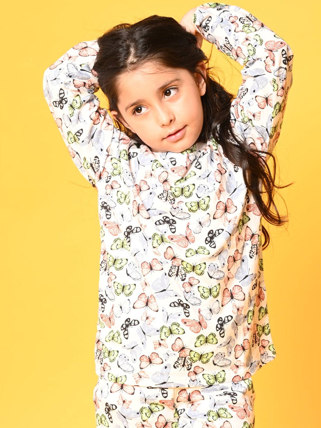 

Anthrilo Girls White & Pink Printed Cotton Night suit
