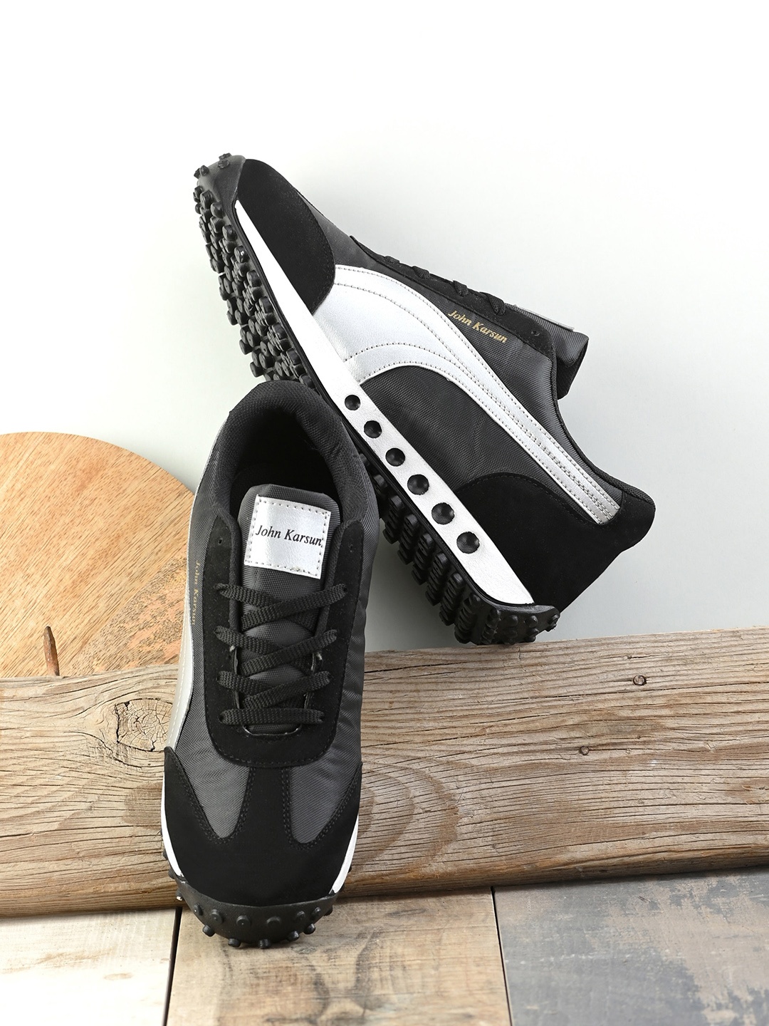 

John Karsun Men Printed Sneakers, Black
