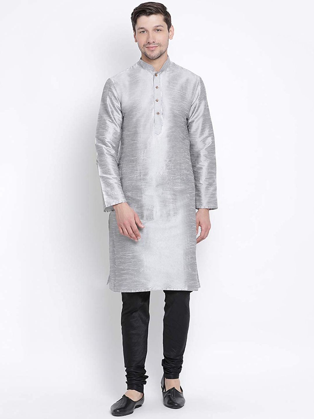 

ROYAL KURTA Men Dupion Silk Kurta with Pyjama, Grey