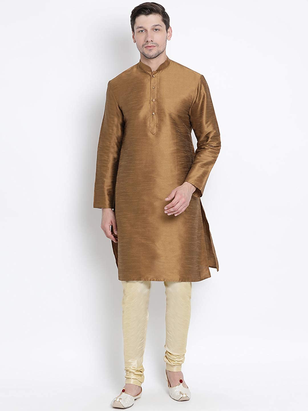 

ROYAL KURTA Men Brown Dupion Silk Kurti with Pyjamas