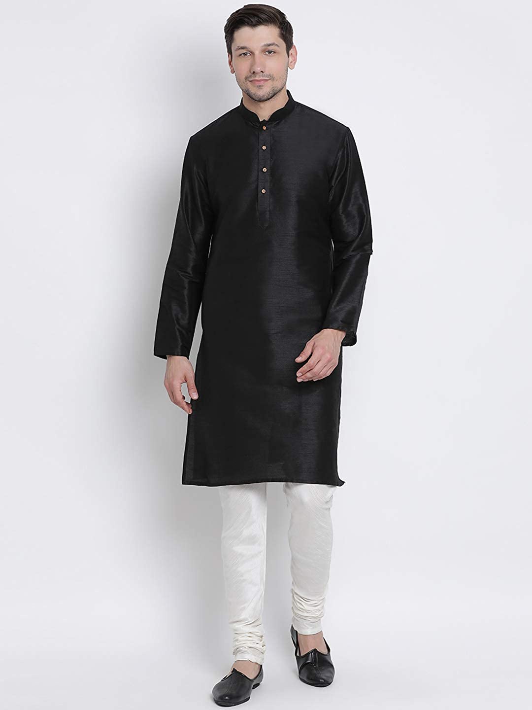 

ROYAL KURTA Men Solid Kurta with Churidar, Black