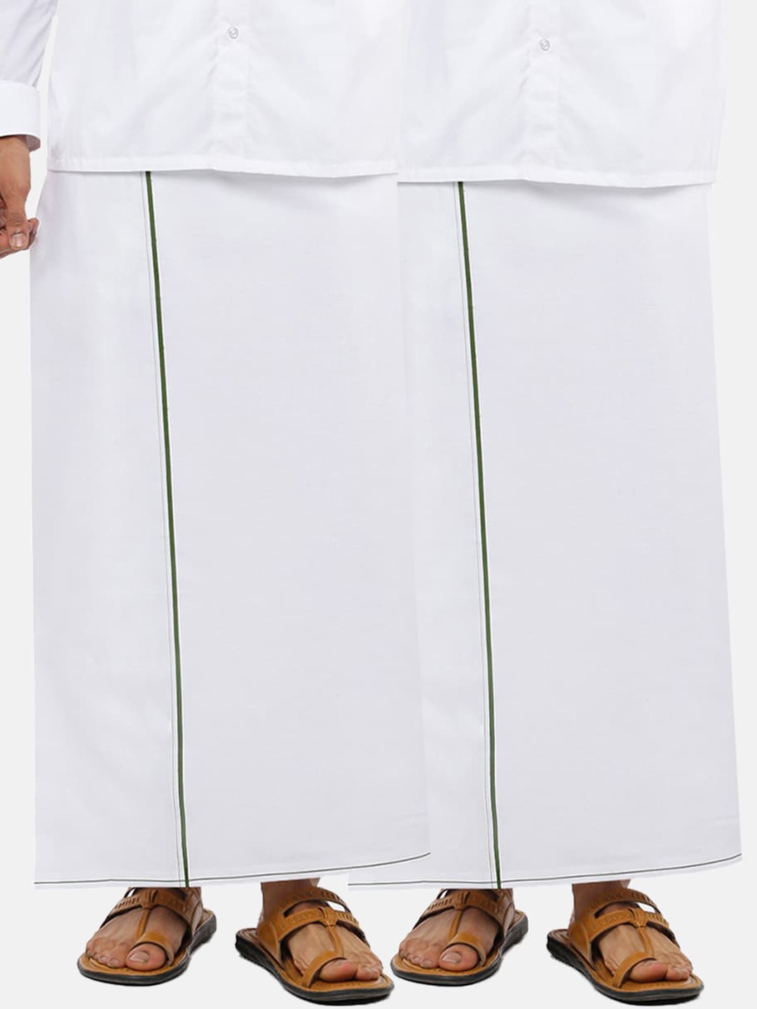 

Ramraj Men Pack Of 2 White Solid Dhotis