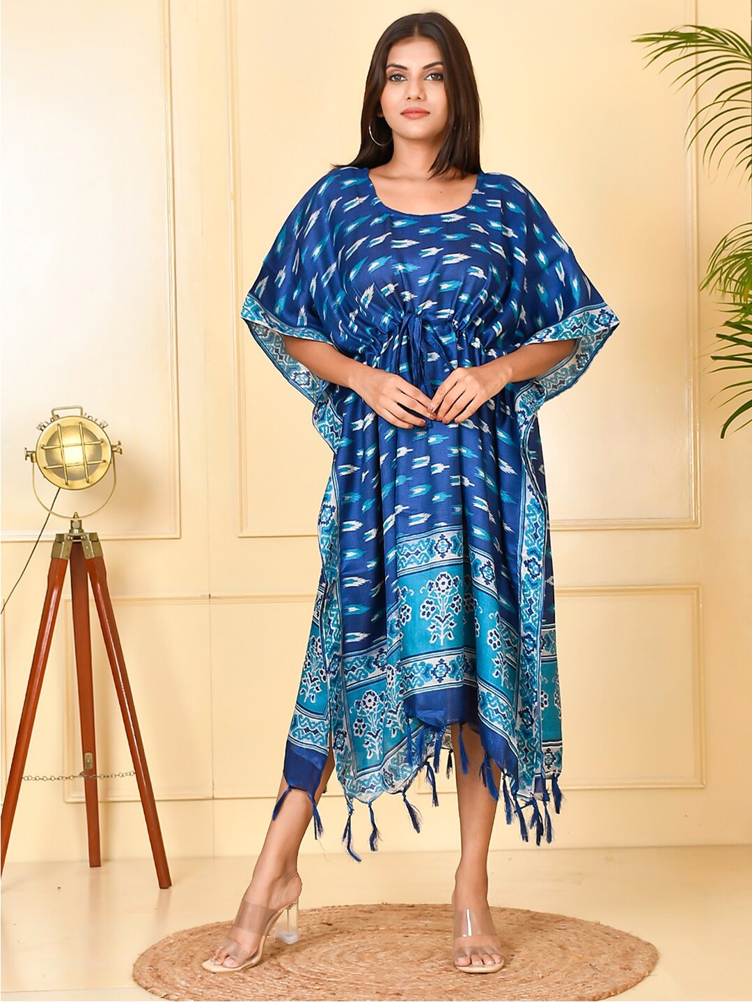 

Kesarya Blue Kaftan Midi Dress