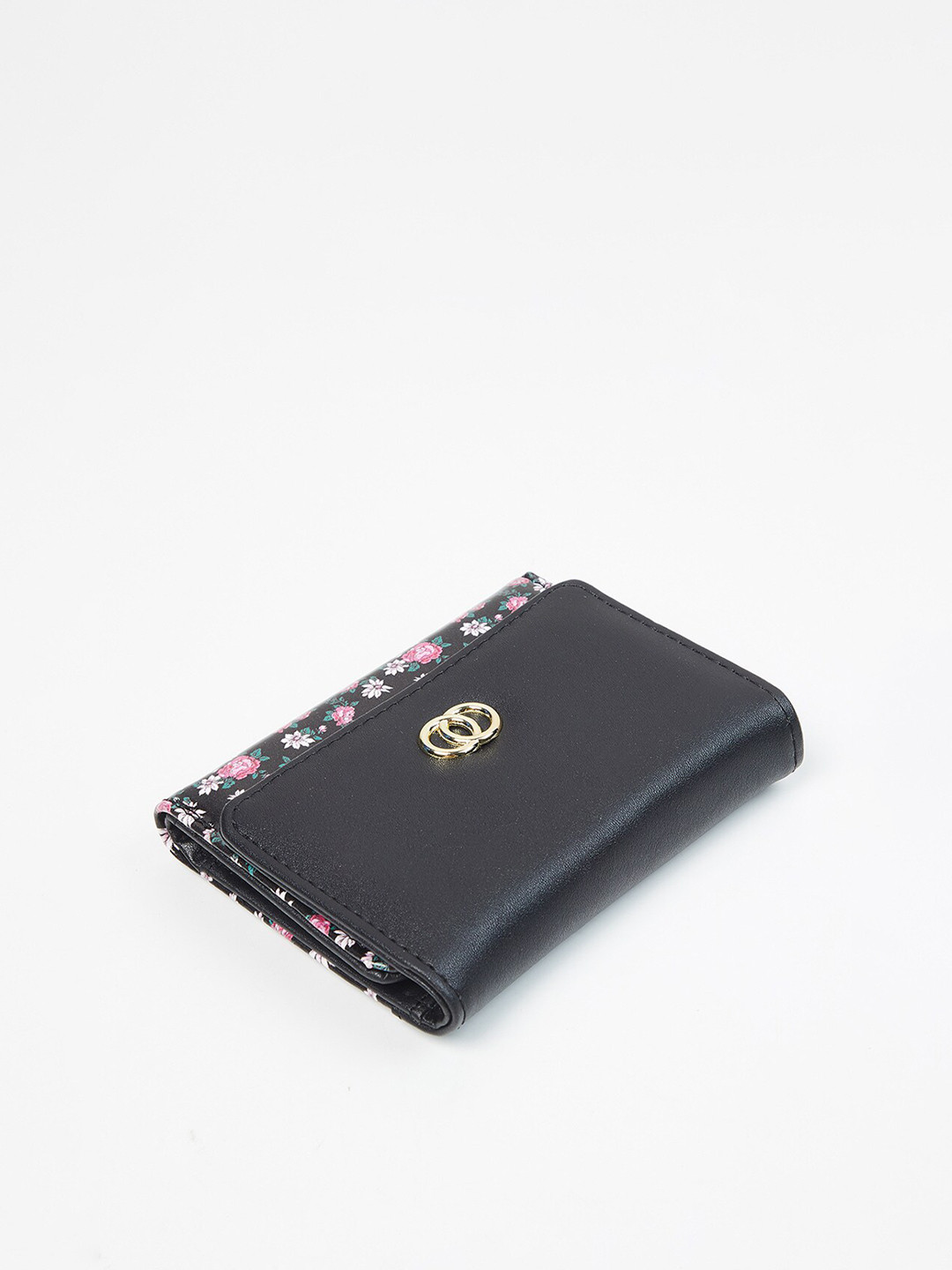 

max Women Floral printed Bi-Fold Wallet, Black