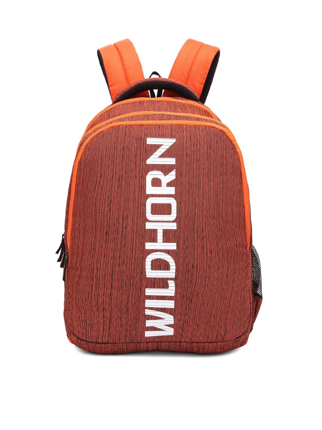 

WildHorn Unisex Orange & White Typography Backpack with Compression Straps