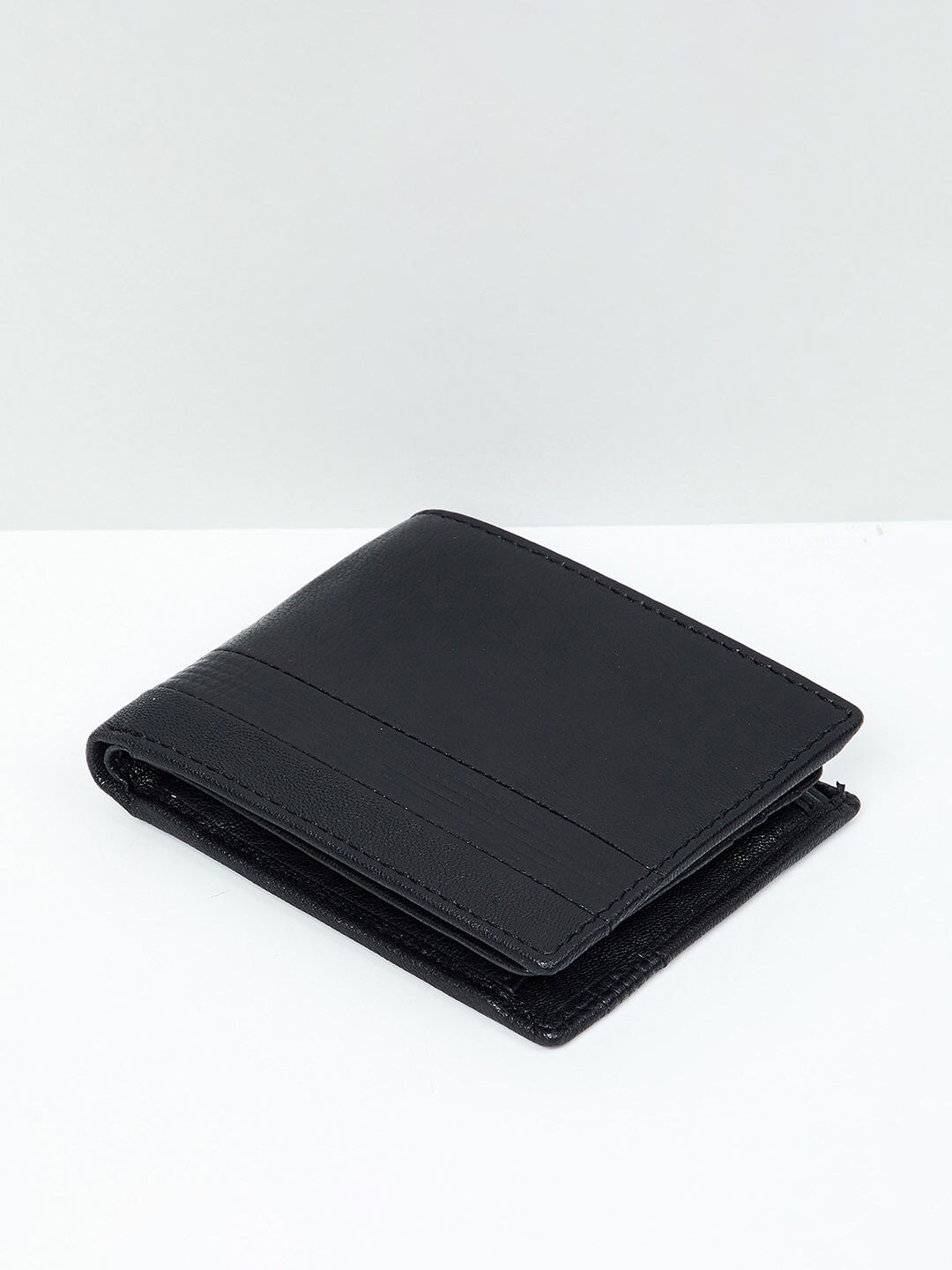 

max Men Solid Bi-Fold Wallet, Black