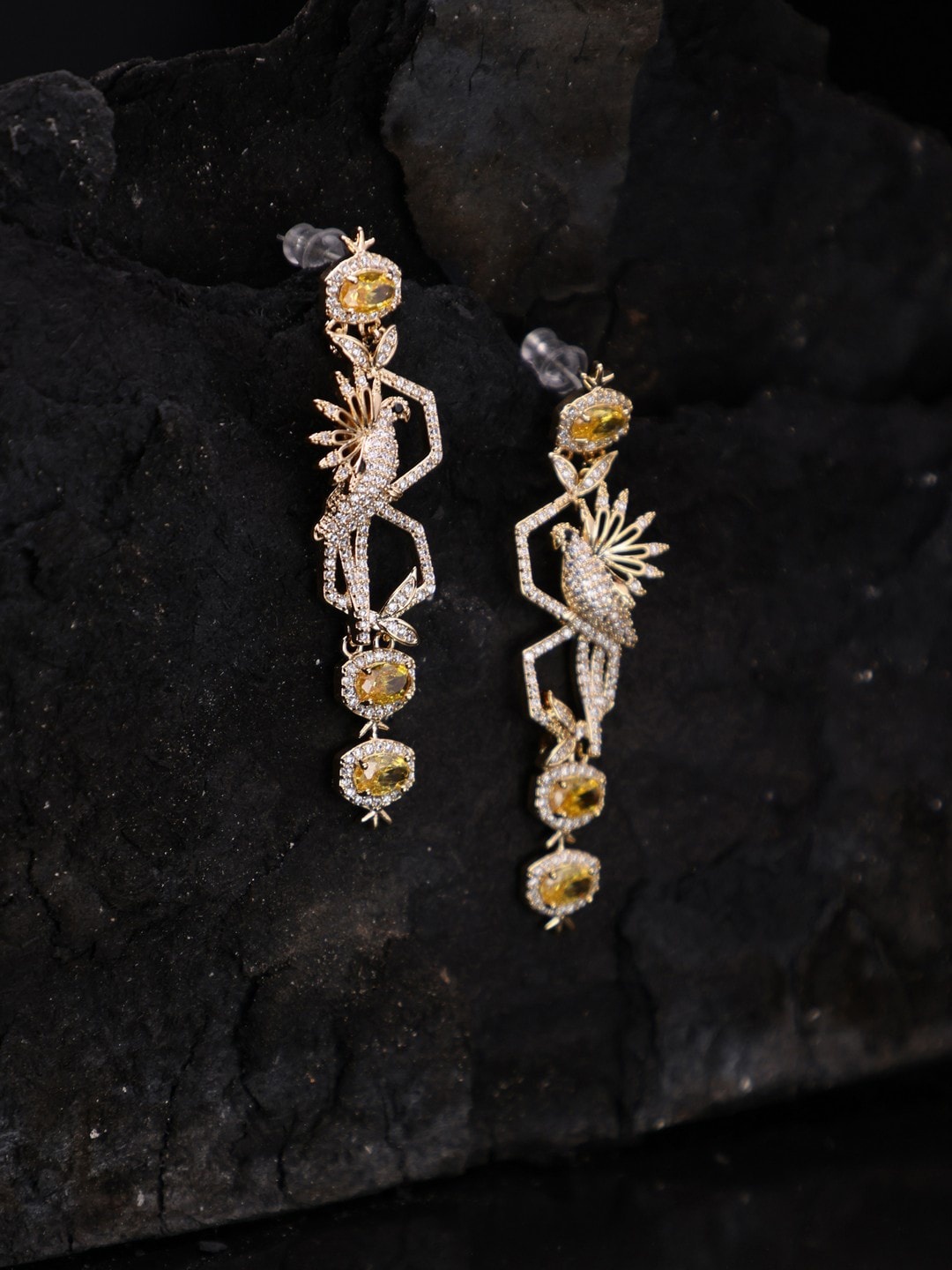 

anore 18K Gold Plated AAA+ Zircon Inlaid Silver Classic Drop Earrings