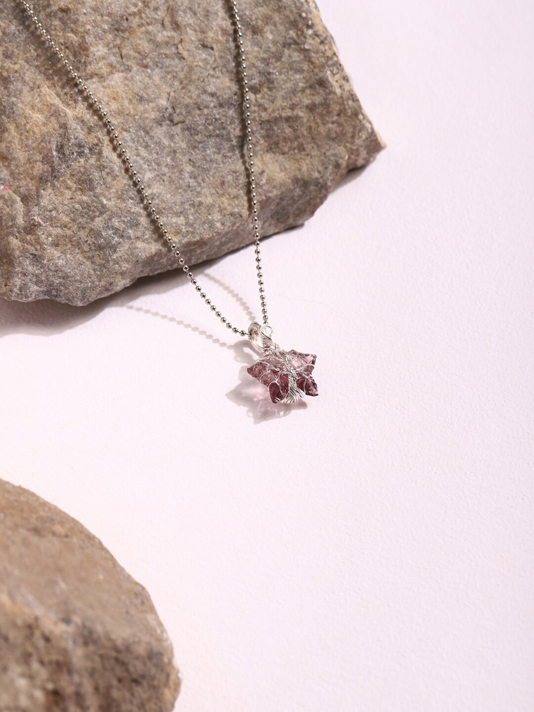 

Ruby Raang Women Silver-Toned & Purple Silver-Plated Handcrafted Chain