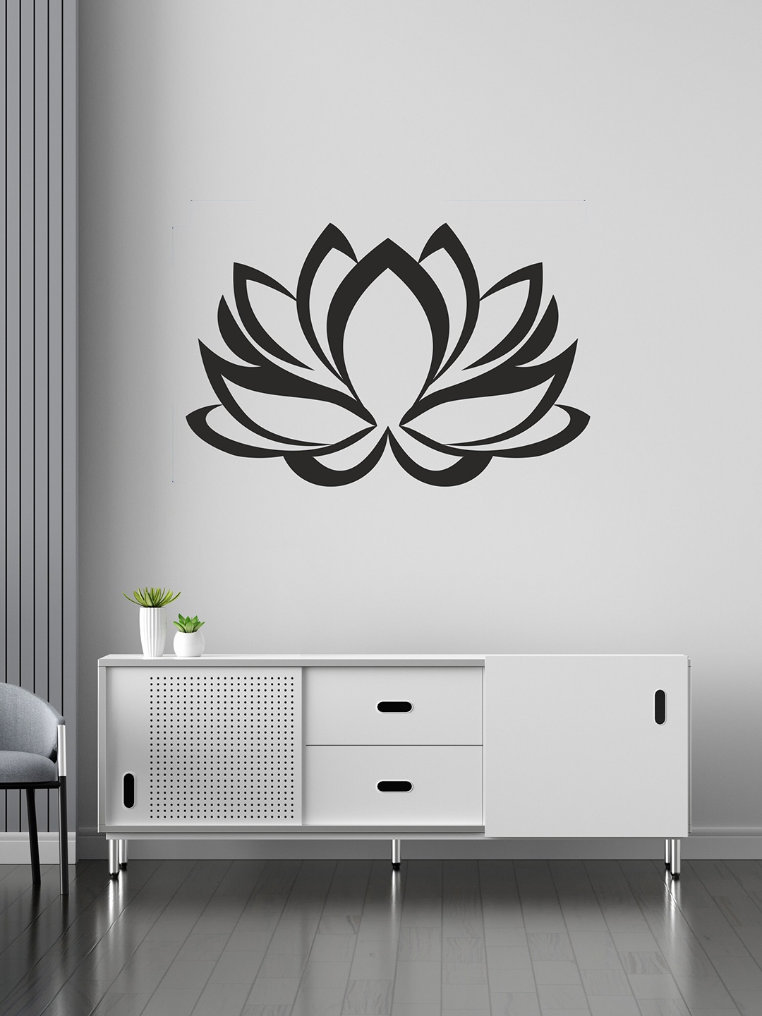 

RANGOLI Black Lotus Design Wall Sticker