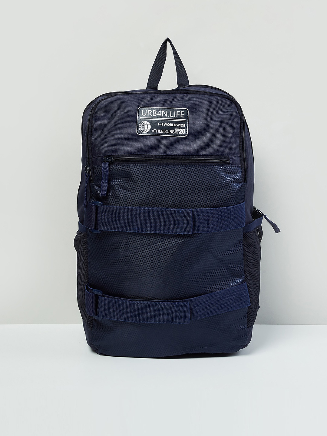 

max Men Blue Textured Backpack With Rain Cover