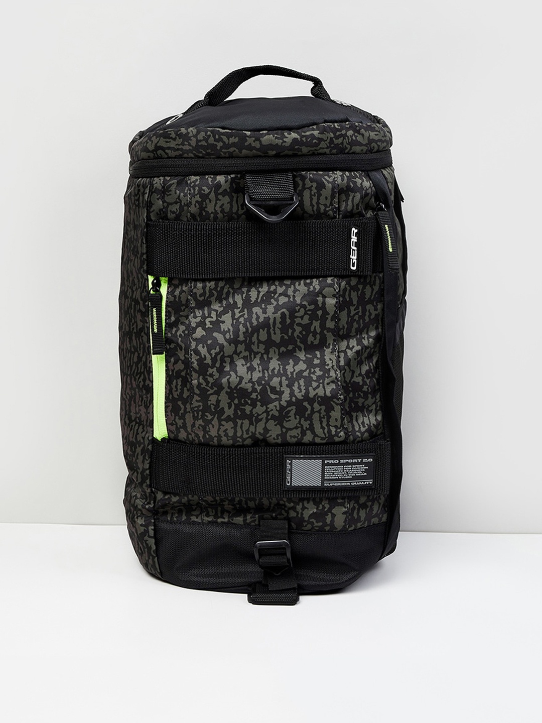 

max Men Black & Grey Camouflage Printed Backpack with Reflective Strip