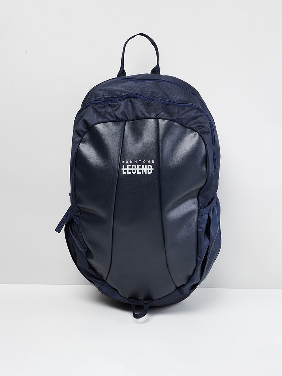 

max Men Navy Blue Solid Medium Backpack